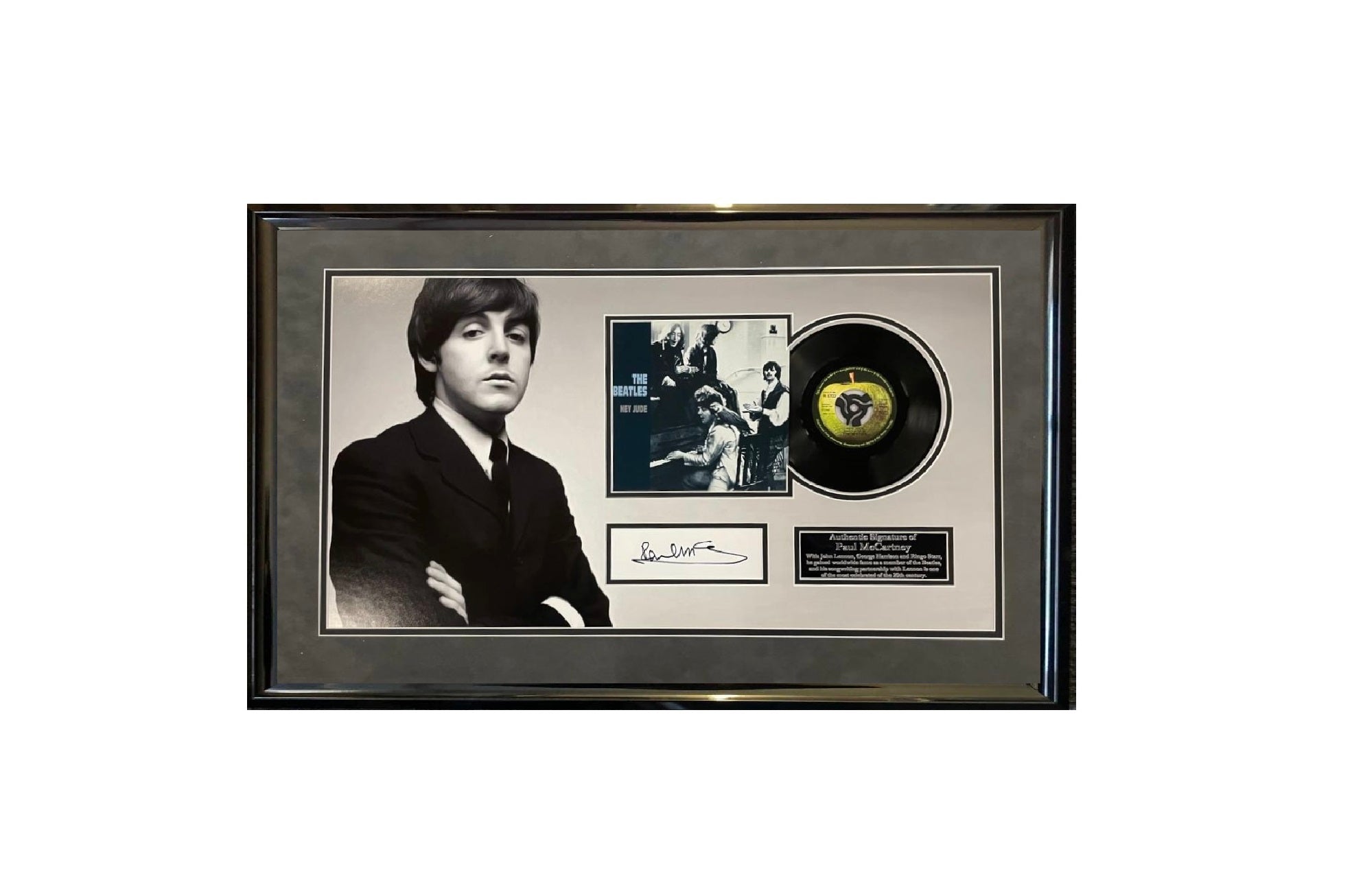 Hey Jude Vinyl Display Signed by Paul McCartney – The Bealtes