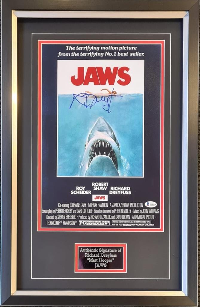 JAWS Signed Framed 15x11 Poster – Backdrop Promotions BDP