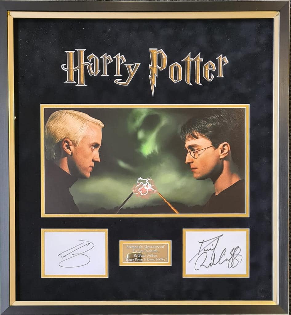 Tom Felton & Daniel Radcliffe signed Harry Potter display